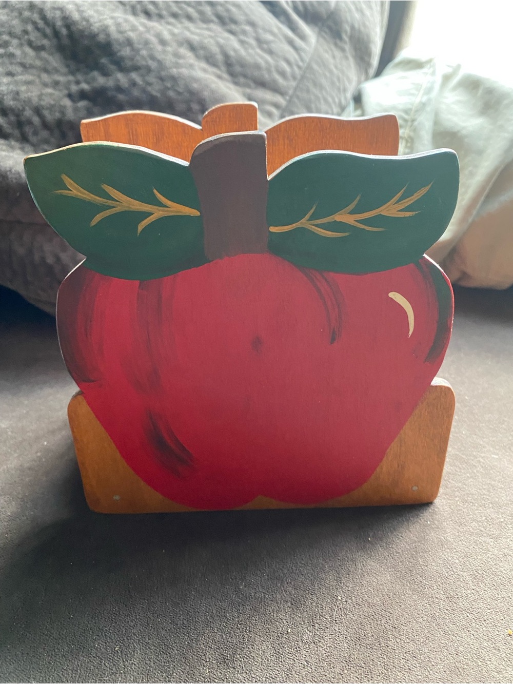 Hand-Painted Red Apple Holiday Napkin Holder - Home Holiday